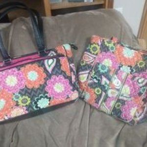 Vera Bradley laptop tote and turn lock satchel